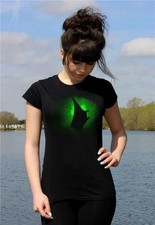 Fluo GREEN Giant Manta Ray dot pattern scuba diving T-Shirt - Ladies All sizes
