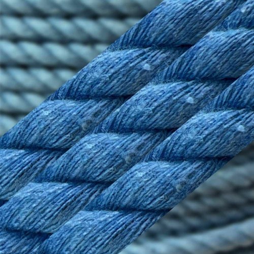 Natural sky blue cotton rope - natural,