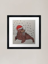 Walrus with cola Framed Art