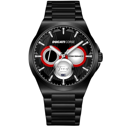 Black steel wrist watch - wrist,