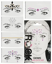 FACE GEMS STICK ON ADHESIVE BODY JEWELS ART TATTOO STICKER FESTIVAL RAVE MAKE UP