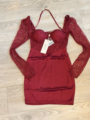Polly wine red satin lace - oh,