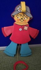 Vintage - Retro - Fisher Price Jumping Jack Scarecrow 1978 Cot Crib Toy - Rare