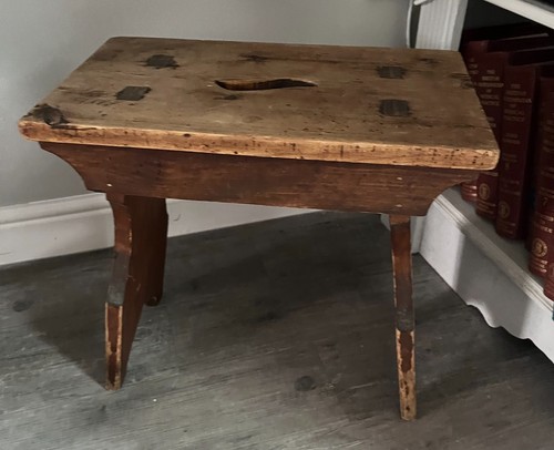 Antique wooden milking stool - antique,
