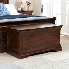 French Hardwood Mahogany Stained Blanket Storage Box - Bedroom - Lounge - HW14