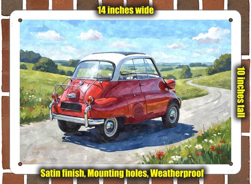Metal sign 1958 bmw isetta - metal,