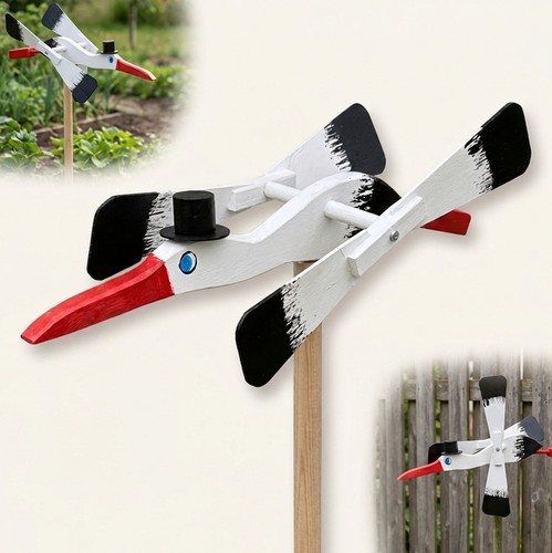 Wooden wind mill bird - wooden,