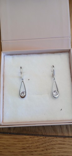 Diamonique silver plated - plated, 1.5"