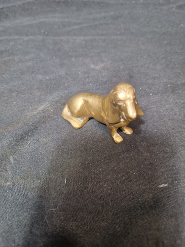 Vintage solid brass dachshund - brass,