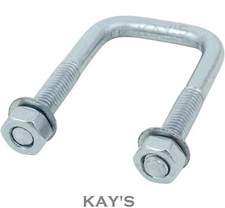 M10 SQUARE U BOLTS NUTS & WASHERS ZINC PLATED BRACKET FOR CAR BOAT FARM TRAILERS