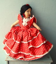 Vintage cloth topsy turvy doll Spanish dancer costume Lenci type 1940s 1950s