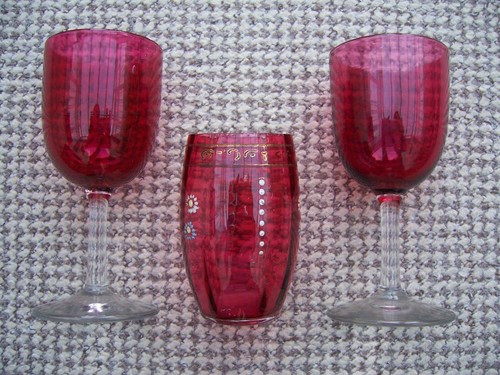 Vintage cranberry ruby glass - vintage,