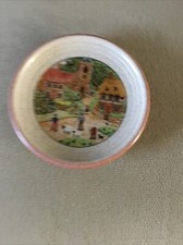 Purbeck Pottery Decorative Plate With A Rural Scene 11 Cms Diameter