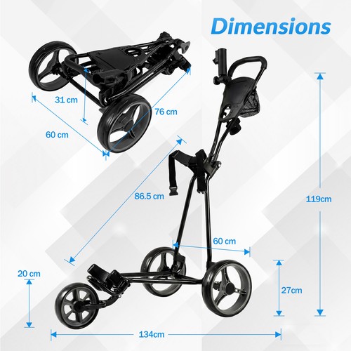 Three wheel foldable golf - wheel,