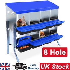 2 Layers 8-Compartments Chicken Nest Box Mental Box Nesting Chicken Coop Laying