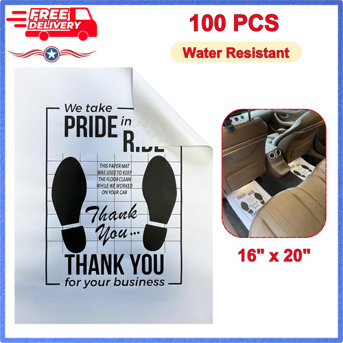 White car paper floor - white,