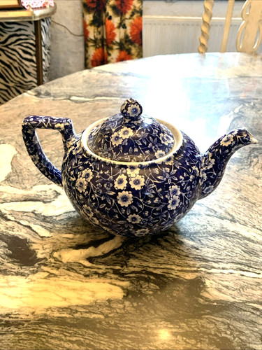 Burleigh blue calico teapot - calico,