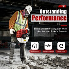 52CC 2 Stroke Gas Powered Demolition Jack Hammer Concrete Breaker Jack Drill New