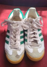 Adidas Men's Size 8 White/Green Rom Lace Up Leather Trainers * See Details*