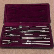 Vintage Set Draughtsman's Drawing Instruments