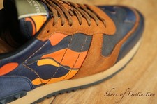 Valentino Blue Orange Camo Canvas Shoes Trainers Sneakers Mens UK 11 US 12 EU 45