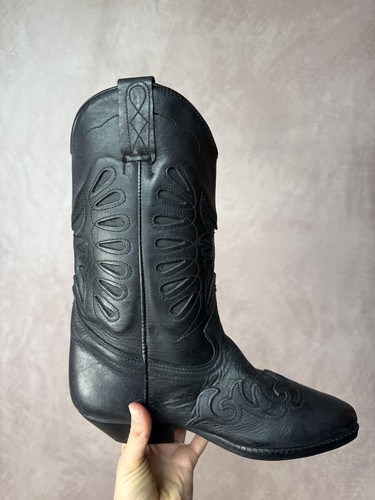 Vintage cowboy boots black uk - vintage,