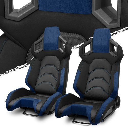 Pure black blue reclinable pvc - black+blue,