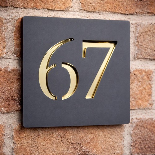 House number sign anthracite - sign,