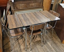 Retro Formica Tavo Belgium Vintage Table and 3 Chairs 1970s
