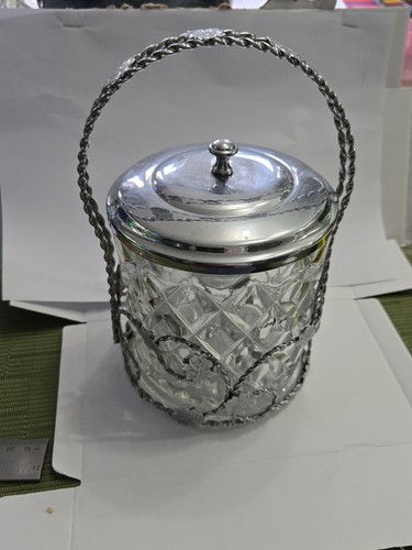 Glass cookie biscuit barrel - glass,