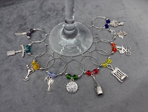 Cocktails wine glass charms - wine,
