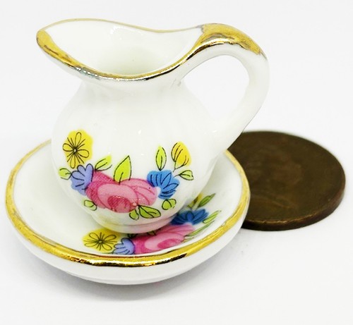 Dolls house jug - house, bowl
