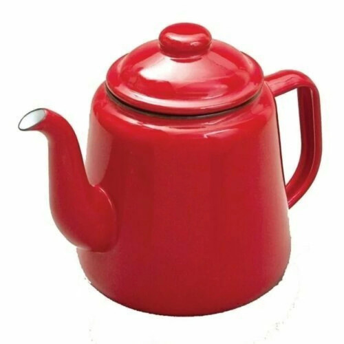 Falcon red enamel tea - red, pot