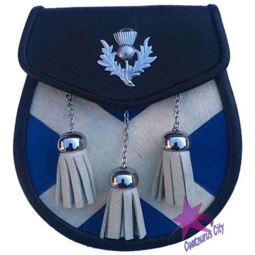 Saltire leather kilt - cc,