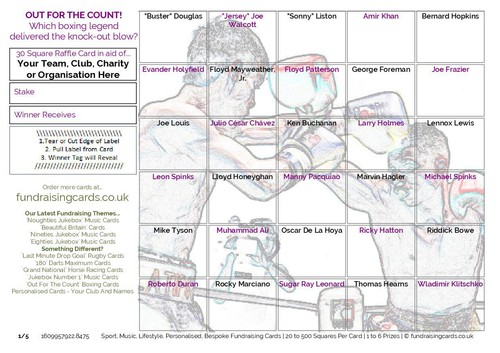 Boxing fundraising cards - boxing, out
