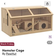 Hamster Gerbil Mouse Cage Pawhut Wooden NEW IN BOX Large