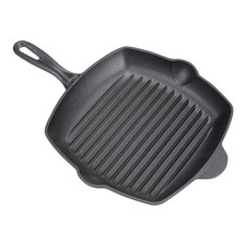 Cast Iron Griddle Steak Frying Pan Grill Non Stick Skillet Cooking Fry w/ Handle