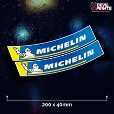 2 x MICHELIN Classic Car Tyres Rally Car Window Sticker Decal Vinyl Sticker