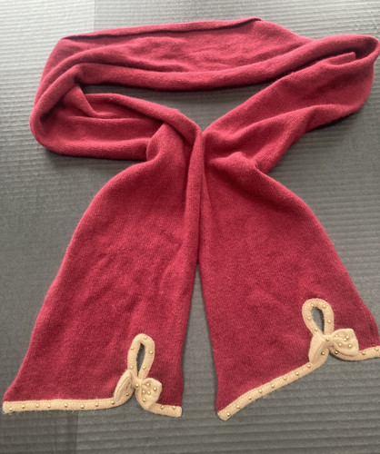 Lambswool scarf knit bow - scarf, x