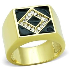 Mens gold ring square onyx