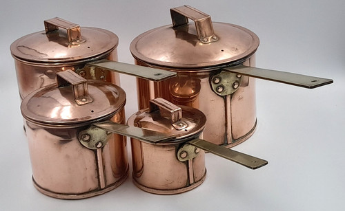 Vtg tinned polished set 4 - set,