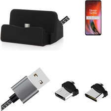 Charging Station for OnePlus Nord 2 5G + USB-Typ C u. Micro-USB-Adapter