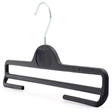 Trouser Hanger Plastic Coat Hangers with Bar, Black or Grey, The Hanger Store™ 