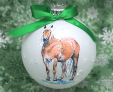 H453 Hand-made Christmas Ornament - horse pony Haflinger standing sorrel flaxen