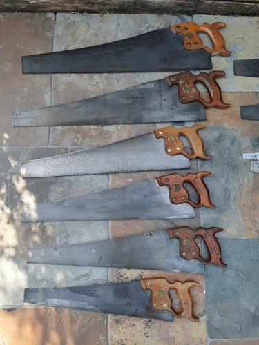Job lot antique saws x5 - of,