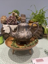 Sheffield Antique Silver Coloured  Tea Pot Charming