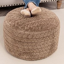 Round Pouf Ottoman 20x14 In