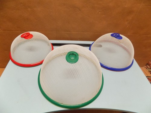 Vintage three dome mesh food - dome,