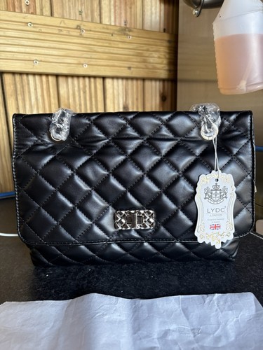 Lydc london black quilted faux - black,