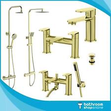 Brushed Brass Basin Bath Taps Filler Bath Mixer  Showers Round Square WRAS 